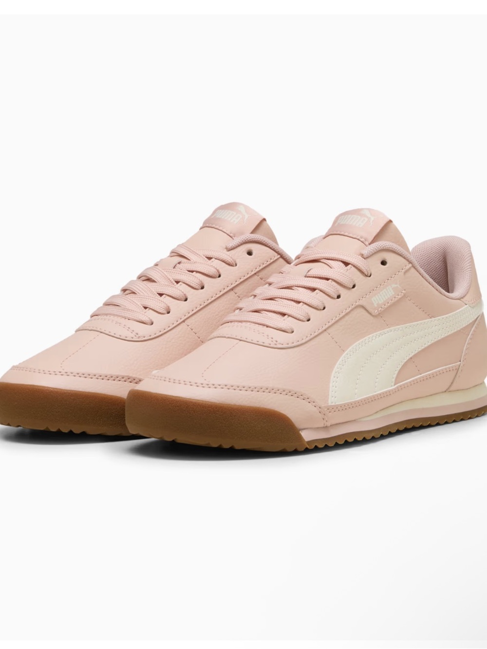 Puma Women's Sneakers in Blush Pink with Cream Stripe